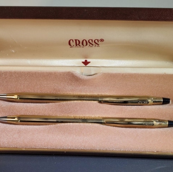 CROSS 1/20 12k Gold Filled Pen and Pencil Set w/Original Presentation Box - Picture 2 of 10